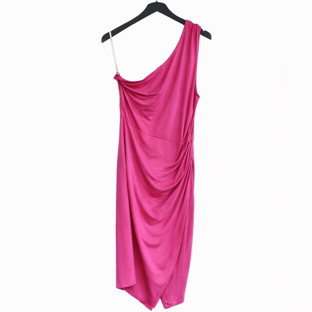 Grace Karin Fuchsia One-Shoulder Dress